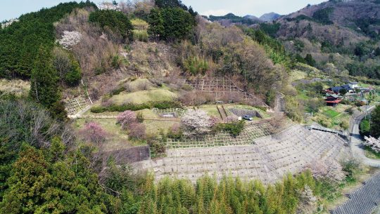 かみあり梅の里公園の上空からの写真